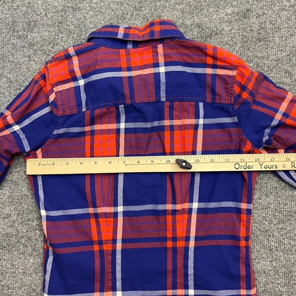 The North Face Flannel Shirt Womens XS Blue Red Plaid Cotton Collared Button-Up - Picture 8 of 11